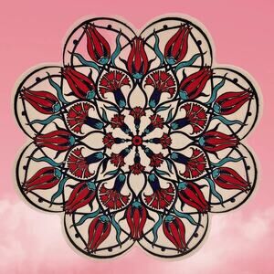 Vintage Turkish Trivet Pot Stand - Beautiful Hand Painted Ceramic Floral Tile